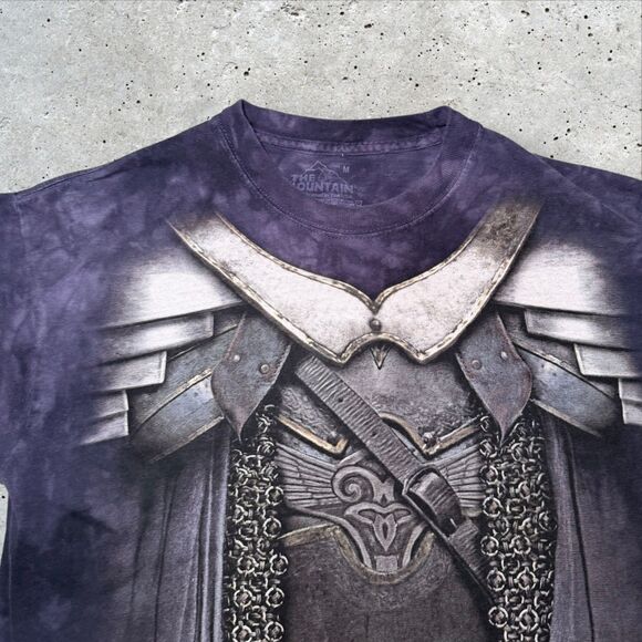 The Mountain Fantasy Knight Armor All Over Print T‑Shirt Purple Tie Dye Mens M - Picture 4 of 8